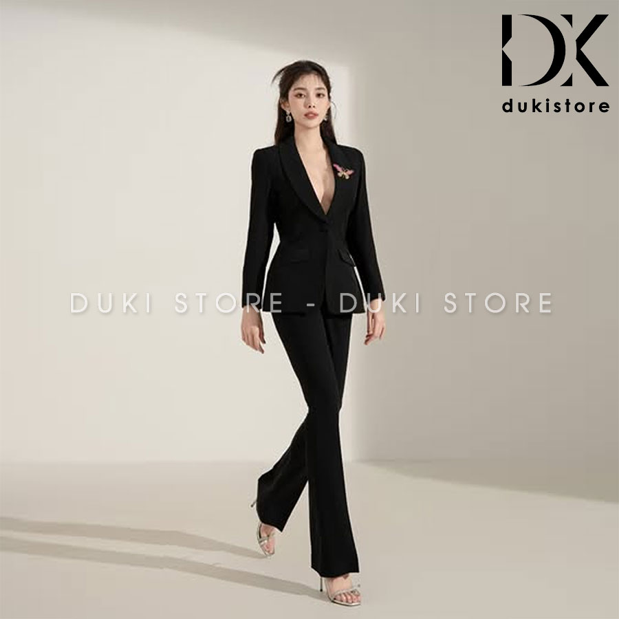bộ vest nữ 1 cúc quần ống loe màu đen đẹp bo-vest-nu-1-cuc-quan-ong-loe-mau-den-dep-DKU0087-1.jpg